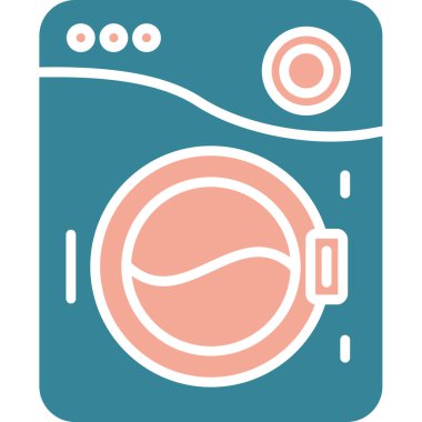 çamaşır makinesi ikon vektör çizimi