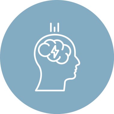 Beyin ikonu. vektör illüstrasyonu