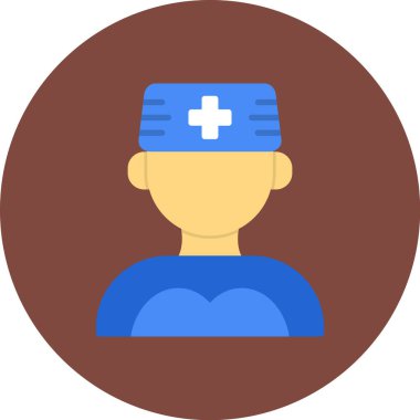 Doktor ikonu. Düz çizim. Doktor vektör simgeleri beyaz arkaplanda izole edildi