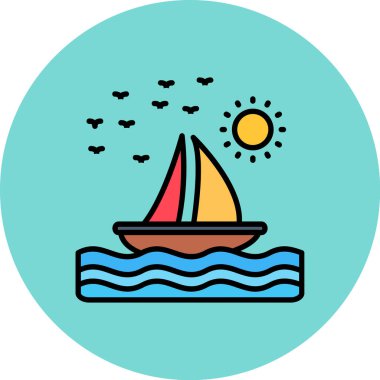 tekne ikonu vektör illüstrasyonu