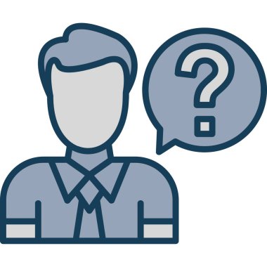 Kabarcık işaretli iş adamı soru işareti