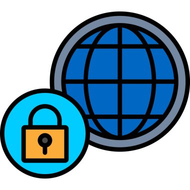 İnternet genel ağ simgesi - ana hatlar biçimi