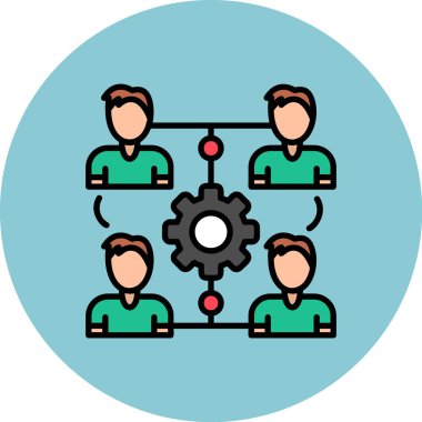 Takım çalışması konseptinin vektör çizimi. insanlar simgesi.