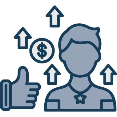 iş büyümesi simgesi ana hatlar biçiminde