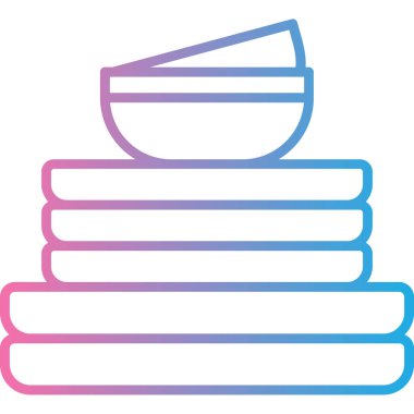 Kitap yığını ikonu. İnce çizgi biçimi tasarım vektör çizimi beyaz üzerinde izole