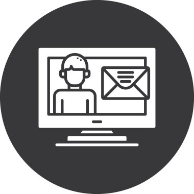 Dizüstü bilgisayar simgesinin vektör çizimi