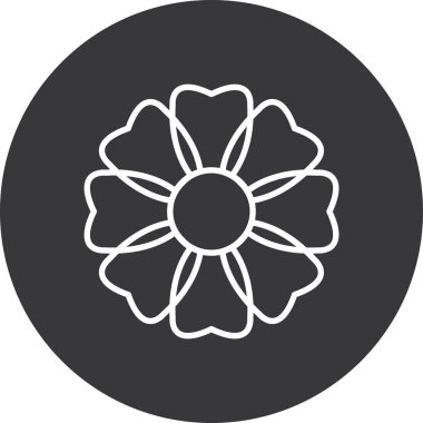 Çiçek simgesinin vektör illüstrasyonu