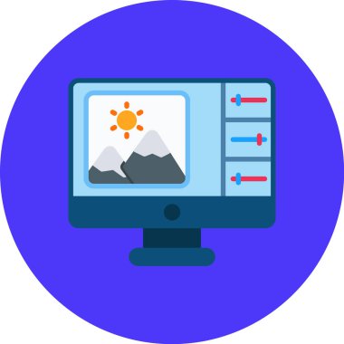 Güneş Ağı simgesi basit illüstrasyon