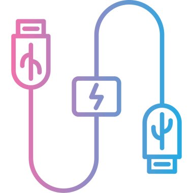 usb buji simgesi vektörü. İnce çizgi işareti. izole edilmiş sınır sembolü çizimi