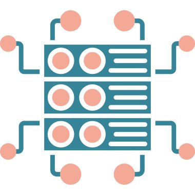 Sunucu. Web simgesi basit illüstrasyon