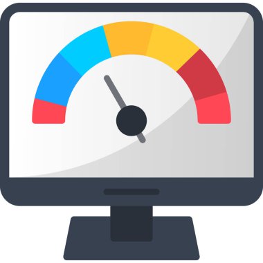 bilgisayar monitörü ikon vektör illüstrasyonu