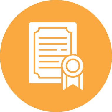 Sertifika Simgesi, Basit Renk Vektörü İllüstrasyonu