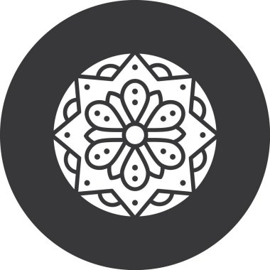 Güzel çiçek süsleme simgesinin vektör çizimi