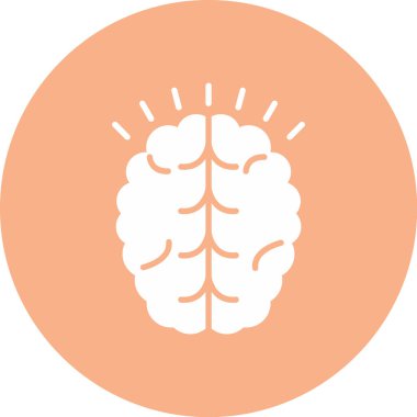 Moda Biçimli Beyin Simgesi İzole Arkaplan