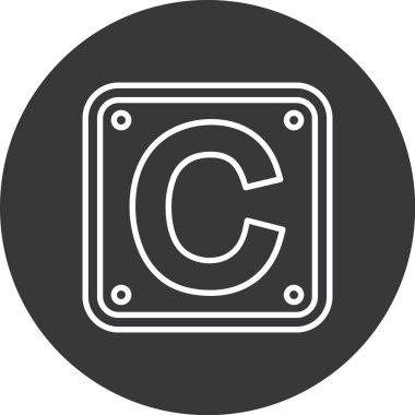 Çember ve çember işaretli c harfinin vektör simgesi