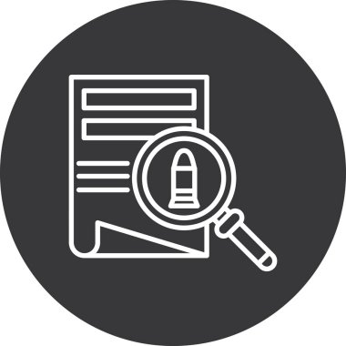 Belge, satır ve katı simge, vektör illüstrasyonu, dosya vektör işareti içeren büyüteç.