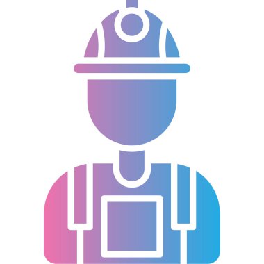 şapka vektör illüstrasyon tasarımına sahip işçi avatarı