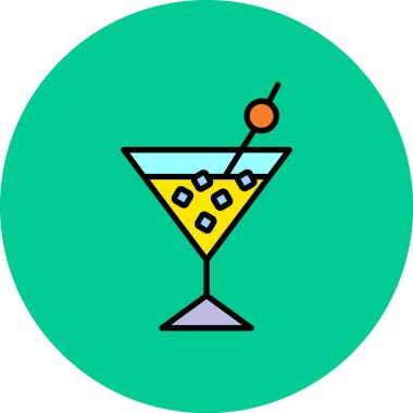 Kokteyl ikonu vektör illüstrasyonu