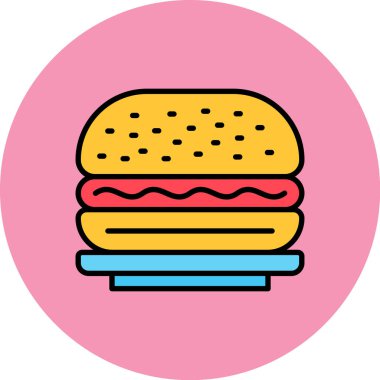 Moda tarzında izole edilmiş burger simgesi