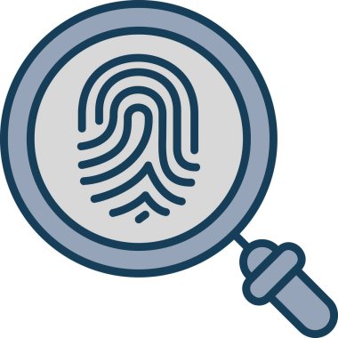 Parmak izi. Web simgesi basit illüstrasyon