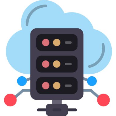 veri depolama sunucu simgesi düz biçimli