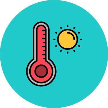 Termometre. Web simgesi basit illüstrasyon