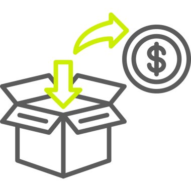 kutu dolar simgesi taslak biçimi