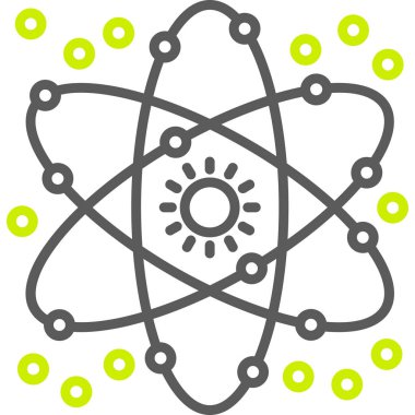 Moda biçimi izole edilmiş arkaplanda atom simgesi