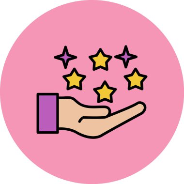 El simgesi olan yıldızlar, vektör illüstrasyonu