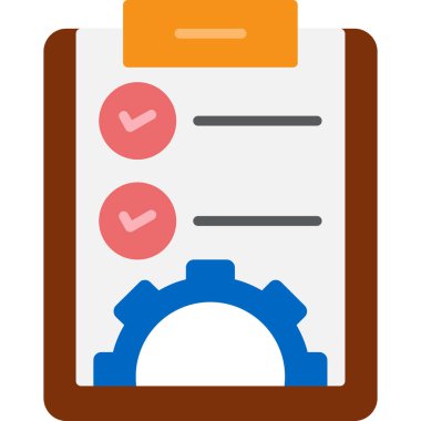 Kontrol listesi düz simgesi, vektör illüstrasyonu