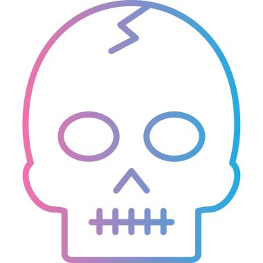 İnsan kafatası simgesinin vektör çizimi