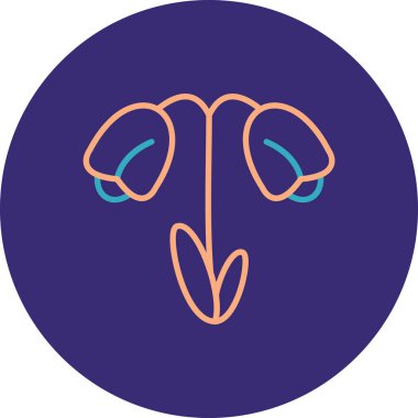 Çiçek simgesi olan bir kadının vektör çizimi