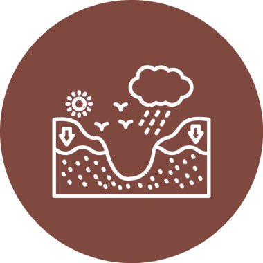 güzel manzara kabartma vektör simgesi