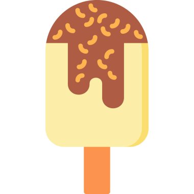 Çikolatalı dondurma ikonu. Beyaz üzerinde izole edilmiş web için izometrik çikolata krem vektör çizimi