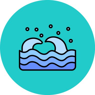 Kişisel ve ticari kullanım için yüzme havuzu vektör simgesi simgesi vektör çizimi..