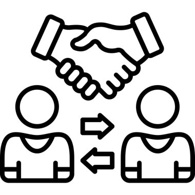 Kolayca değiştirebilen ya da düzenleyebilen ortaklık tokalaşma vektör simgesi