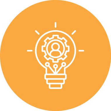 Bir ampul simgesinin vektör illüstrasyonu.