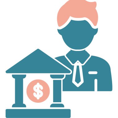 Banka binası. Basit resimleme