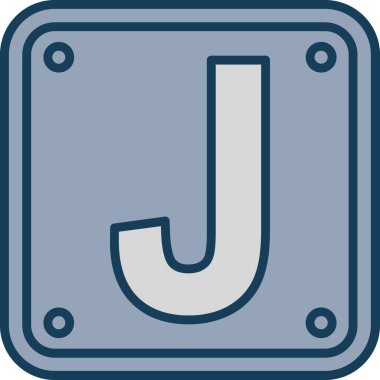 Mavi dizaynda j harfinin simgesi