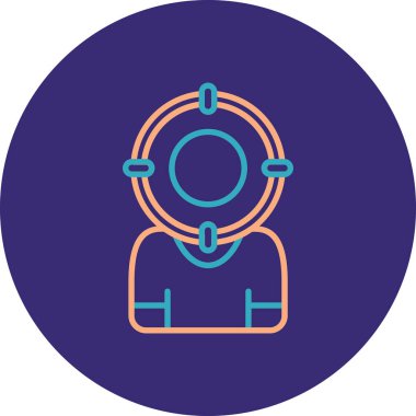 Dairesel çerçeveli bir adamın vektör çizimi