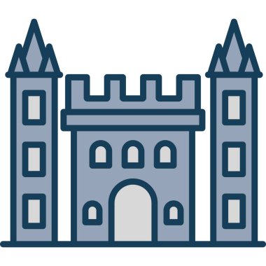 Şato. Web simgesi basit illüstrasyon