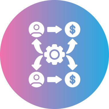 Ağ & bulutu için iş yönetimi düz simgesi