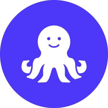 Ahtapot. Web simgesi basit illüstrasyon