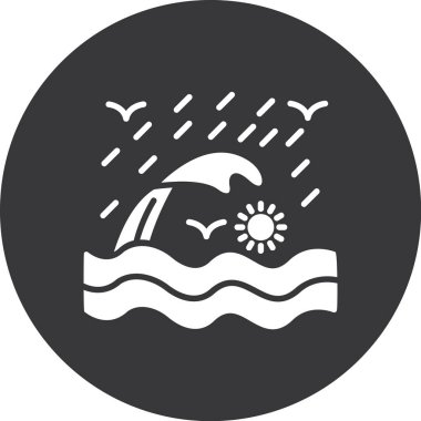 Vektör güneş ve bulut simgesi