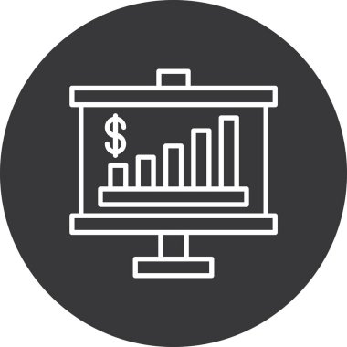 İş Grafiği Simgesi Moda Biçiminde İzole Arkaplan