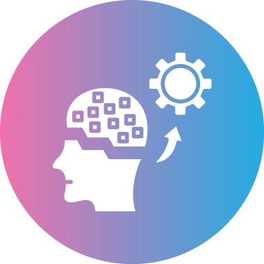 Beyin vektör simgesi modern basit illüstrasyon