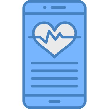 kalp simgesi olan akıllı telefon, basit tasarım