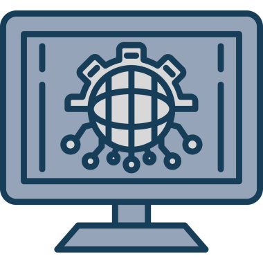 Web sunucu vektör çizgisi simgesi