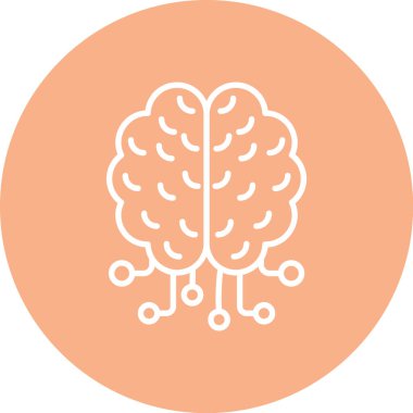 Beyin. Web simgesi basit illüstrasyon