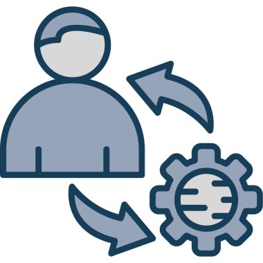 işletme yönetimi düz çizgi simgesi.